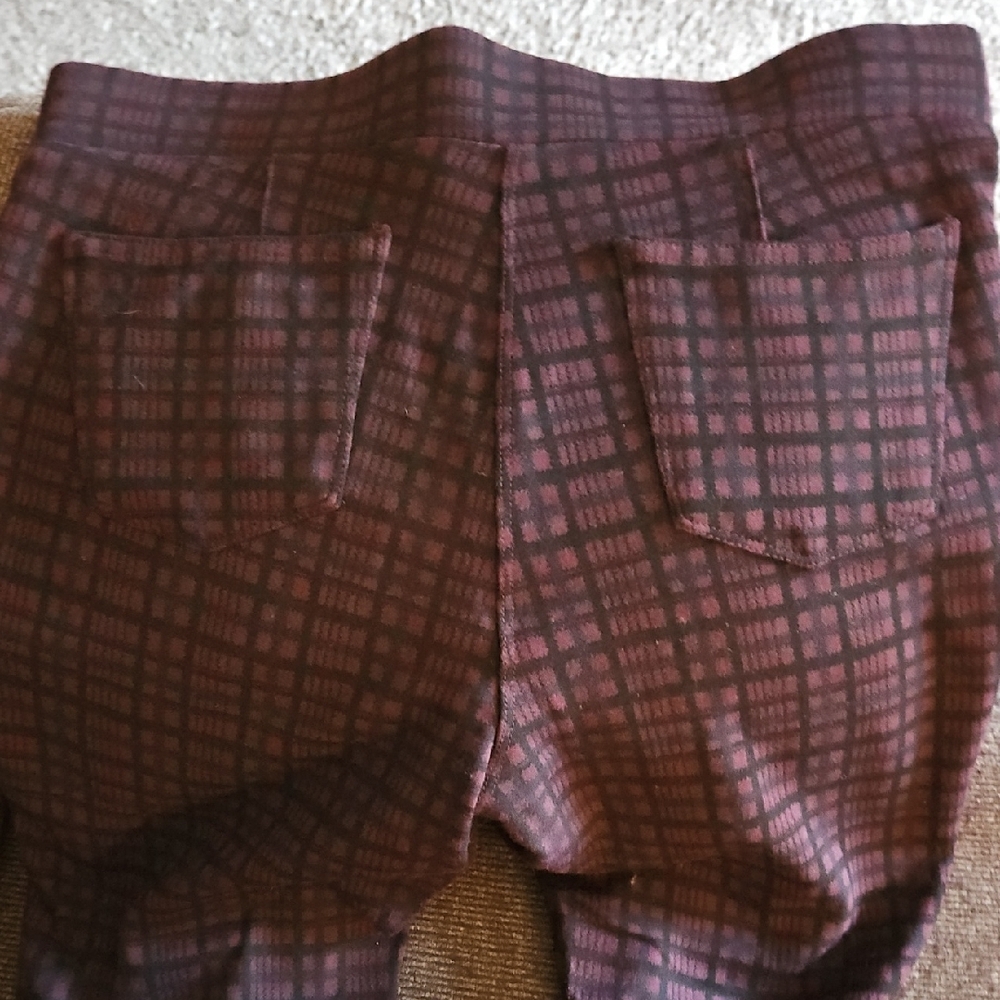 Style & Co. Plum Checkered Leggings - Picture 4 of 5